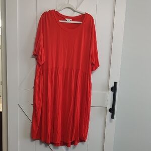 Chic Soul Red Casual Short Sleeve Sundress